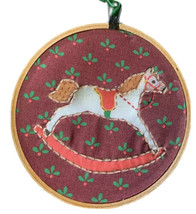 1985 Hallmark Keepsake Ornament Country Collection Rocking Horse Embroidery Hoop - £6.22 GBP
