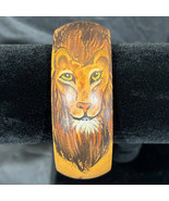 Lion Wooden Vintage Bangle Bracelet Signed B. Rolla Wood - £12.42 GBP