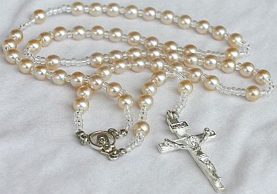White pearls Rosary-B
