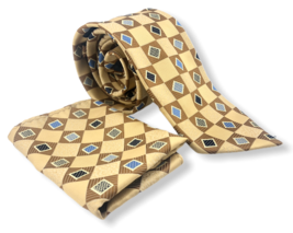 GIORGIO BRUTINI Necktie Tie with Handkerchief Diamond &amp; Checker Pattern ... - $17.99