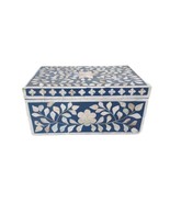 Generic bone inlay jewelry box, black and white bone inlay box,12x6x5 inch - $190.00