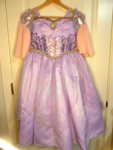 Disney Princess Tangled Rapunzel DELUXE Dress Costume Girls 7-8 very ful... - £26.04 GBP