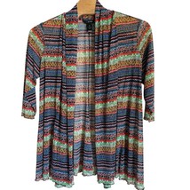 Ali Miles Cardigan Women&#39;s Size 2X Open Front Mesh Art to Wear Colorful ... - $407.53 MXN