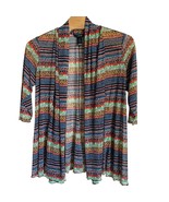 Ali Miles Cardigan Women&#39;s Size 2X Open Front Mesh Art to Wear Colorful ... - $404.08 MXN