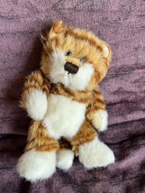 Cute Orange Plush Jointed Tabby Kitty Cat Stuffed Animal w Attitude – 7 inches - £7.58 GBP