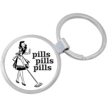 Pills Pills Pills Keychain - Includes 1.25 Inch Loop for Keys or Backpack - $10.77