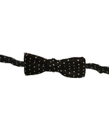 Mens Bow Tie, Pre-tied Banded - Black w/white dots - Each - $6.95