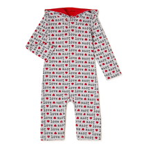 Valentine&#39;s Day Unisex Baby Hooded Long Sleeve Coverall, Size 0-3 M - $13.85