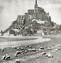Mont Saint Michel Ancient Gothis Church 1940s Print Archangel Michael DW... - $29.99