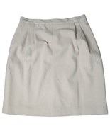 Precious Fibers Wool Cashmere Blend Lined Beige Skirt Size 16 23&quot; Long - £11.45 GBP