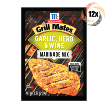 Full Box 12x Packets McCormick Grill Mates Garlic Herb &amp; Wine Marinade | .87oz - £29.02 GBP