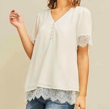 Beautiful Ivory and Lace Top Medium - £26.47 GBP