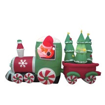 Inflatable Christmas Trees Santa Claus Train Candy Wheels Lights Yard Decoration - £120.26 GBP