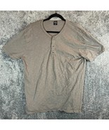 HNLY Shirt Mens Large Gray Short Sleeve Henley Organic Soft Comfort Ever... - $30.50