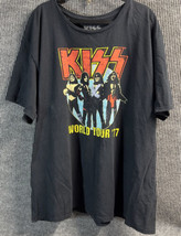Kiss World Tour ‘77 T-Shirt Mens 3X Black Retro Style Rock Band Tee Loos... - $13.52