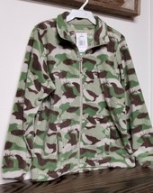 Cabelas Large Jacket Flannel Camouflage Green Brown Tan Kids Zip Up - $6.93