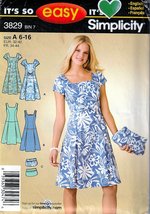 Simplicity Sewing Pattern 3829 c2007 Misses&#39;/Miss Petite Dress and Purse... - £5.34 GBP