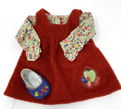 American Girl Bitty Baby Red Apple Jumper with Multicolored Floral Top 1... - $391.79 MXN