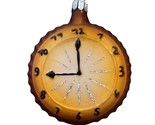 Old German Christmas Ornament Brown Pocket Watch Glass Made in Germany - $12.65