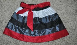 Girls Skirt Candies Black Red White Satiny Half Elastic Waist Sash Belt ... - $12.87