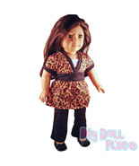 Doll clothes fit American Girl * Leopard Outfit Tunic Top & Black Jeans Cheetah - £13.54 GBP