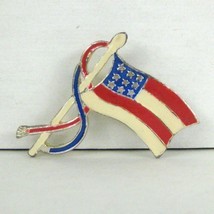 American Flag Enamel Brooch Pin Women 1.5 In Independence 4th July VTG C... - £15.65 GBP
