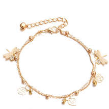 Double Chain Dragonfly Anklet - £3.31 GBP