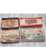 Vintage Plasticville USA Train Set Buildings Lot of 4 - $52.14 CAD