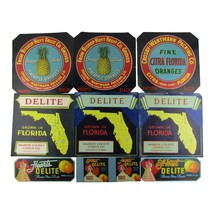 Lot of 10 Florida Delite Citrus 1950 Marion County Citrus Co. Crate Labe... - $15.57