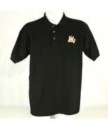 CHUCK E CHEESE&#39;S Vintage Employee Uniform Polo Shirt Black Size L Large - £34.93 GBP