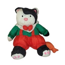 Dept 56 Nylon Kitty Cat Plush Christmas Stuffed Animal Toy Fish 9&quot; - £12.62 GBP