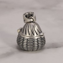 925 Sterling Silver Pendant Openable Vintage Woven Openable Small Sachet Pendant - £44.94 GBP