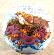 Imperial Porcelain Trinket Box &quot;I Will Trust In The Shelter Of Your Wings&quot; - £16.81 GBP