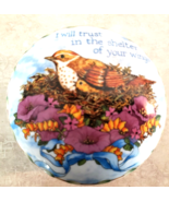 Imperial Porcelain Trinket Box &quot;I Will Trust In The Shelter Of Your Wings&quot; - $28.85 CAD