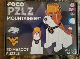 WVU West Virginia Mountaineers Mascot Musket 3D Puzzle Foco PZLZ New Sealed - £21.69 GBP