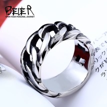 Beier new store 316L Stainless Steel high quality ring Gothic chain ring persona - £8.32 GBP