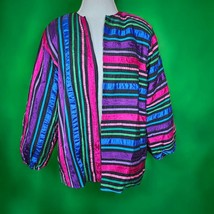 Vintage Tachi Castillo Ribbon Jacket Rainbow Colorful Statement sz Large... - £74.45 GBP