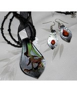 Sage Green & Silver Choker & Earrings Set - $10.95