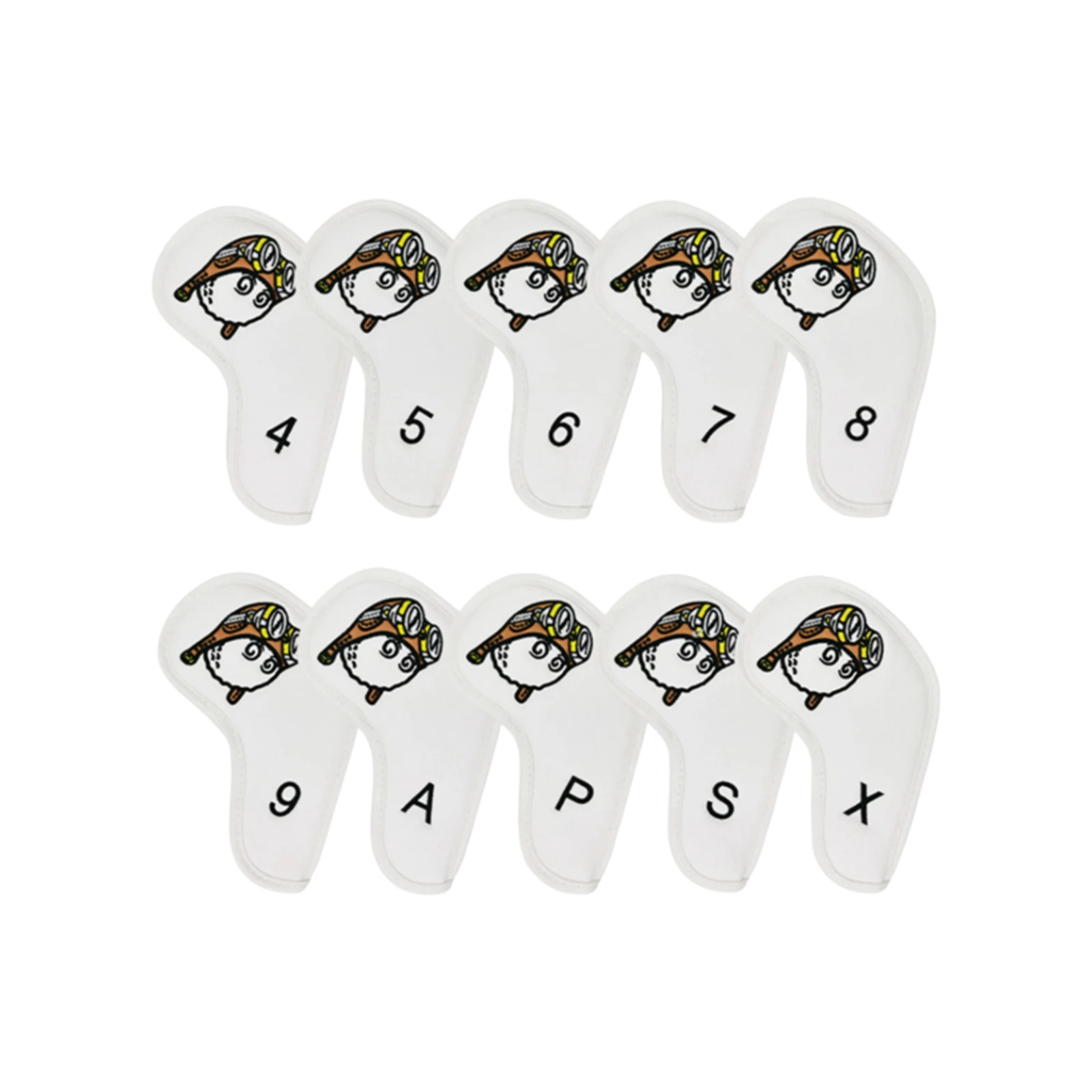 10Pcs Golf  Head Covers Set Clic Pilots Pattern 4 5 6 7 8 9 A P,S,X Protector Gu - £175.49 GBP