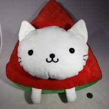 Nyan Nyan Nyanko White Cat Kitty in Watermelon Slice Plush 15&quot; Kitten San-X - £12.71 GBP