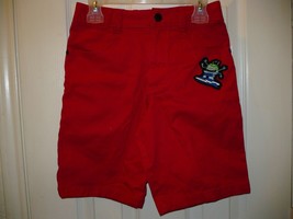 365 Kids Garanimals Boys Pull On Woven Stretch Shorts Size 5 Red Alien NEW - £9.24 GBP
