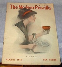 Modern Priscilla Needlwork Fashion Housekeeping Magazine Aug 1915 - £15.73 GBP