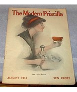 Modern Priscilla Needlwork Fashion Housekeeping Magazine Aug 1915 - $368.33 MXN