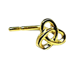 Triquetra Nose Stud 9k Solid Gold Celtic Trinity Knot 4mm 22g (0.6mm) L Bent Pin - £14.88 GBP