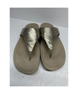 Fitflop Lulu Snake Skin Slide Sandal Casual Womens 560-308 Gold Tan Size 8 - $820.07 MXN
