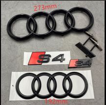 Gloss Black Audi 273mm Front Rings  192 Rear Rings  S4 Rear Emblem  S4 G... - $84.99