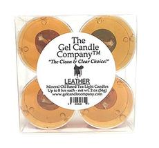 Leather Mineral Oil Based Scented Tea Light Candles up to 8 Hours by The... - $4.80