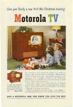 1950 Motorola TV &amp;  Clock Radio 2 Vintage Print Ads - £2.75 GBP