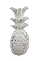 10 Inch White Pineapple Hanging Wall Art Carved Wood Sculpture Home Decor Plaque - £23.18 GBP