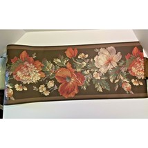 Vintage York Wallpaper Border Chocolate Brown w Red Beige Purple Green Floral - £6.76 GBP